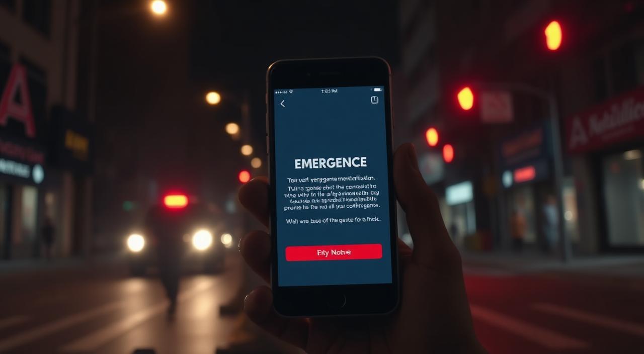 Smartfon z powiadomieniem mobilizacyjnym Patroli Obywatelskich