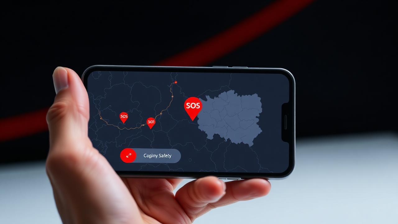 Mapa zagrożeń i przycisk SOS w aplikacji Patrol Obywatelski